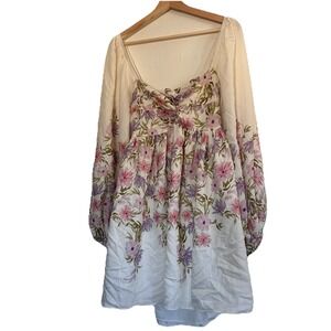 Express Baby Doll Dress Peasant Cottage Fairy Floral Boho Coquette Medium NWT